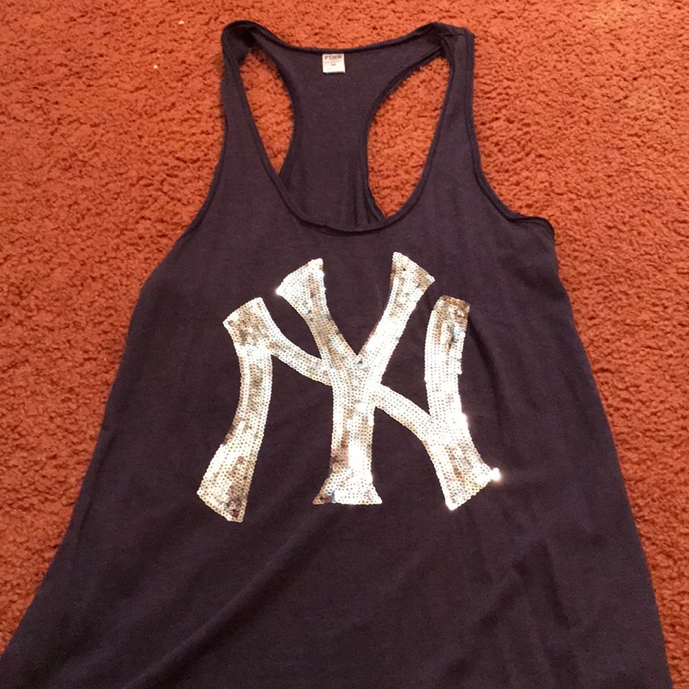 PINK New York Yankees racer back tank top